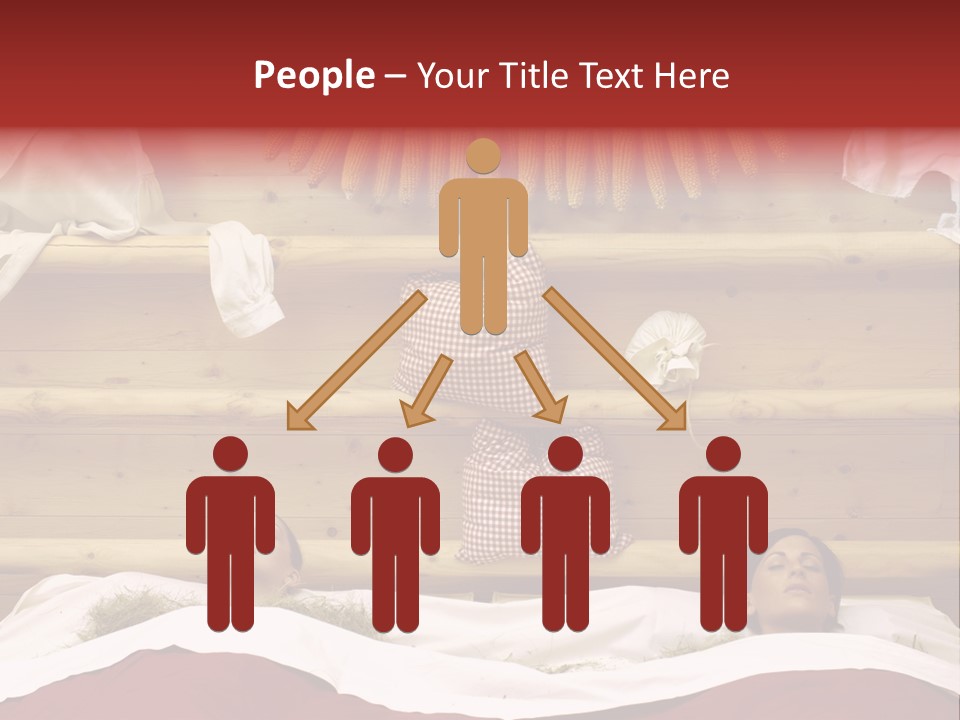 Two Women In A Hay Bath PowerPoint Template