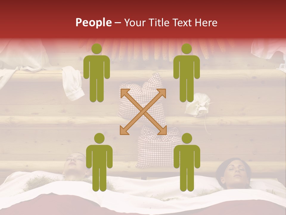 Two Women In A Hay Bath PowerPoint Template