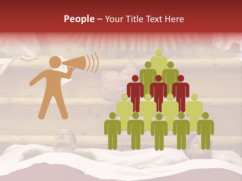 Two Women In A Hay Bath PowerPoint Template