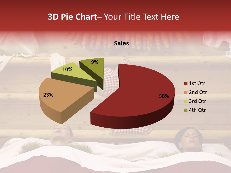 Two Women In A Hay Bath PowerPoint Template