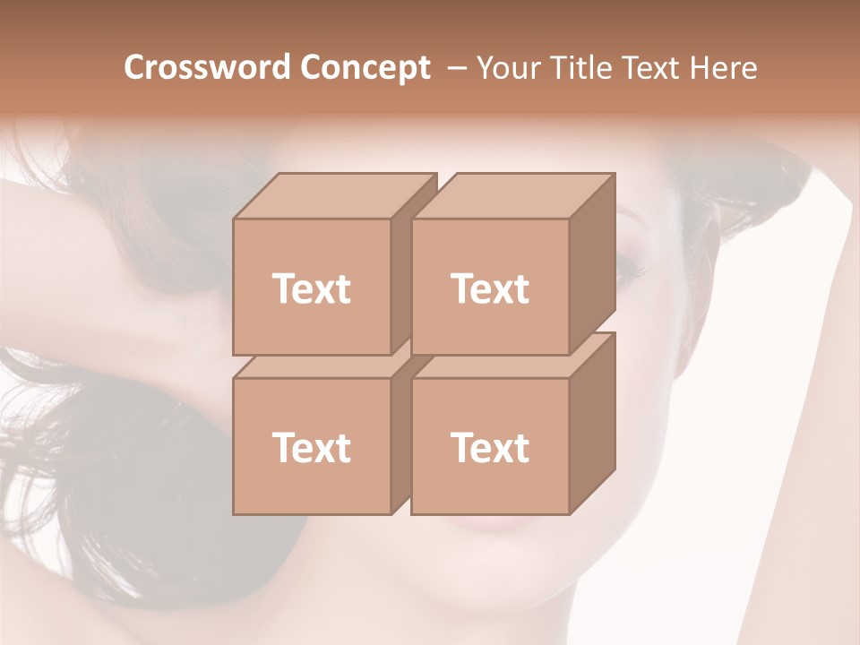 Portrait Of Beautiful Young Woman With Clean Skin Looking At Camera PowerPoint Template