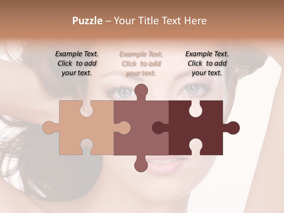 Portrait Of Beautiful Young Woman With Clean Skin Looking At Camera PowerPoint Template