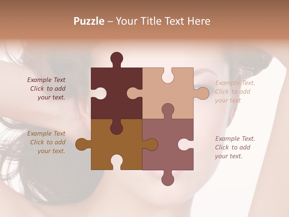 Portrait Of Beautiful Young Woman With Clean Skin Looking At Camera PowerPoint Template