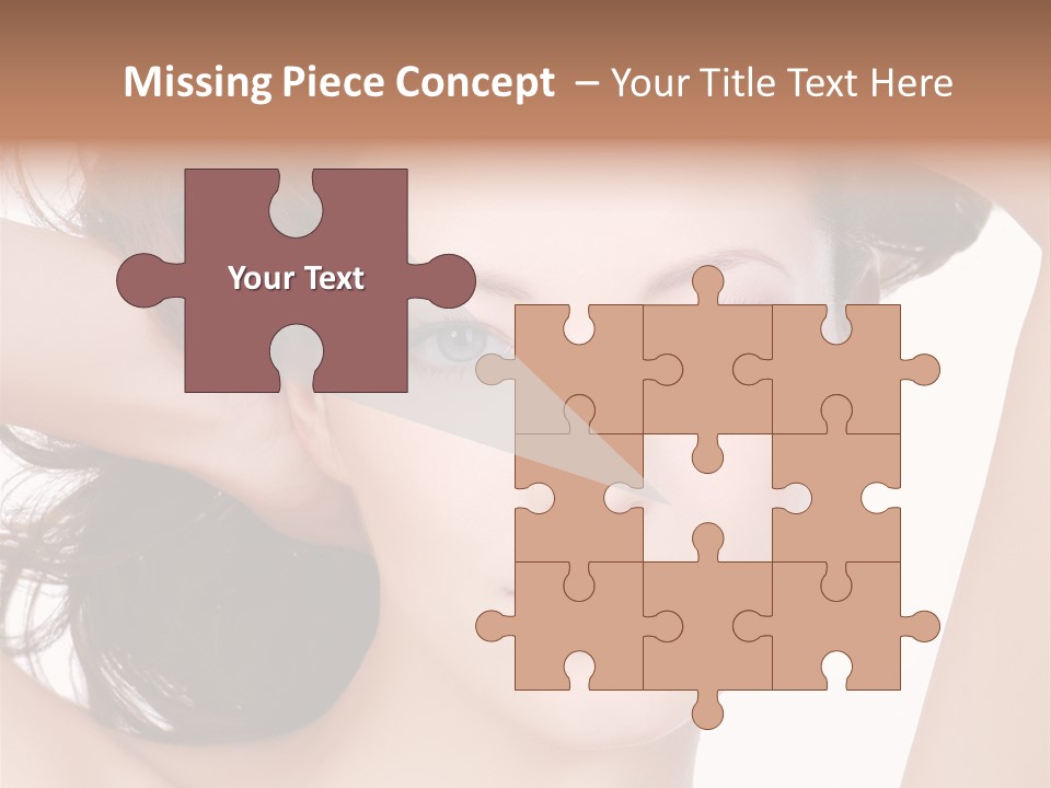 Portrait Of Beautiful Young Woman With Clean Skin Looking At Camera PowerPoint Template