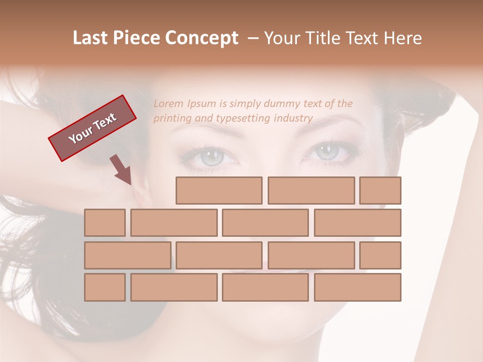 Portrait Of Beautiful Young Woman With Clean Skin Looking At Camera PowerPoint Template