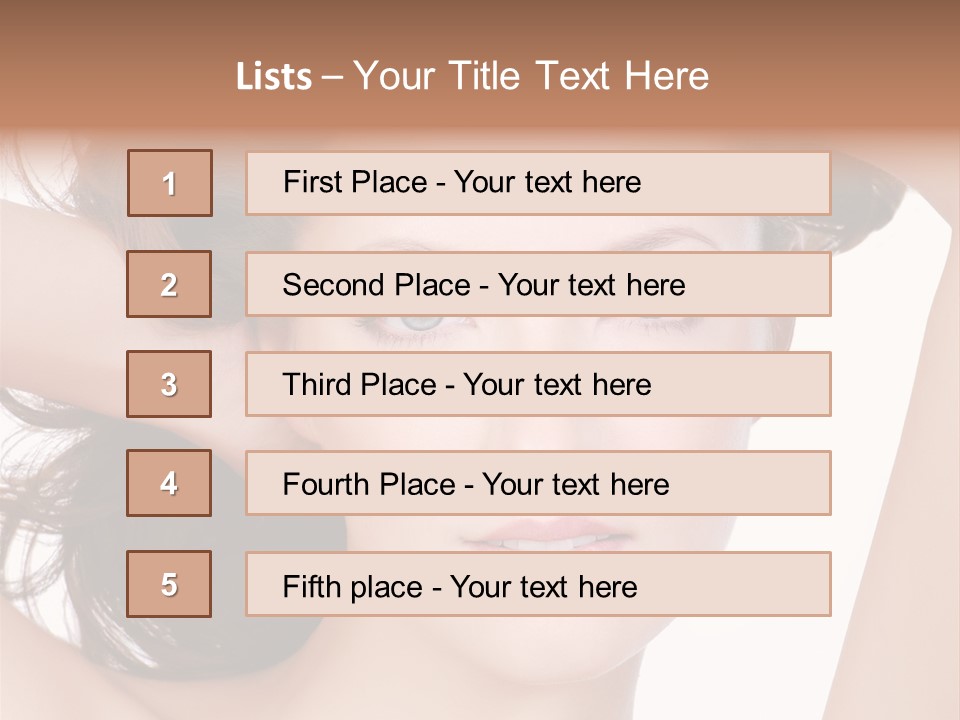 Portrait Of Beautiful Young Woman With Clean Skin Looking At Camera PowerPoint Template
