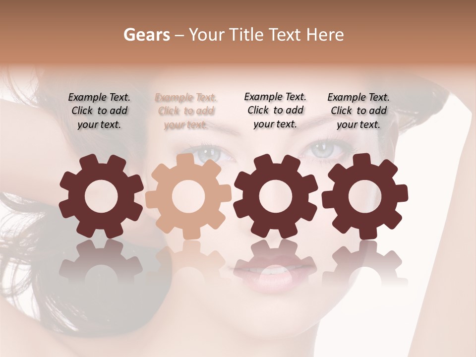 Portrait Of Beautiful Young Woman With Clean Skin Looking At Camera PowerPoint Template