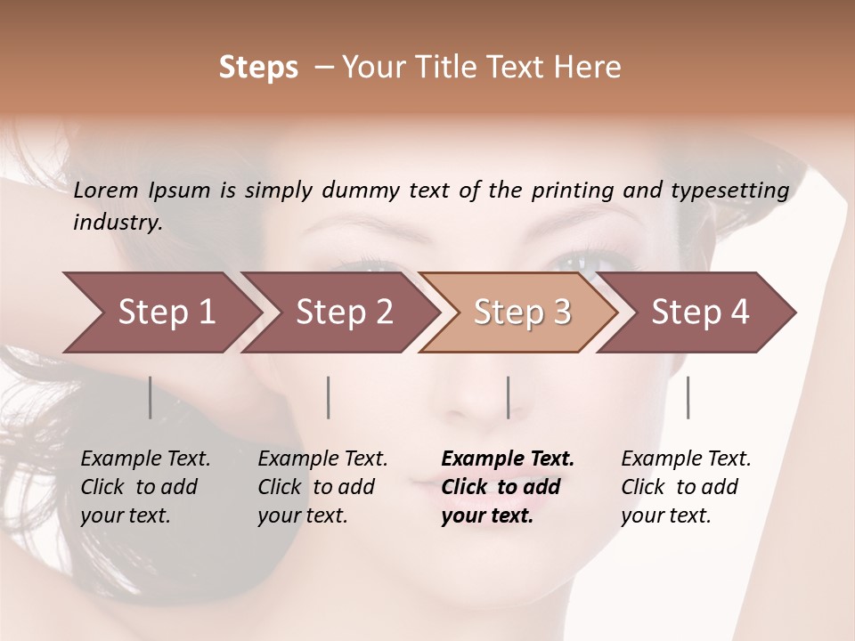 Portrait Of Beautiful Young Woman With Clean Skin Looking At Camera PowerPoint Template