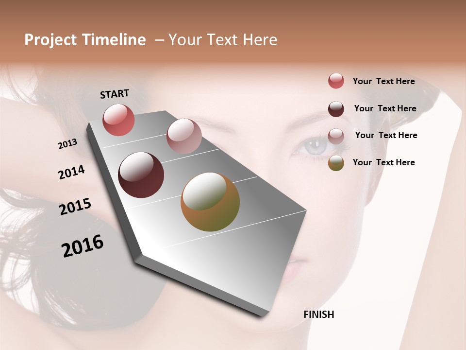 Portrait Of Beautiful Young Woman With Clean Skin Looking At Camera PowerPoint Template