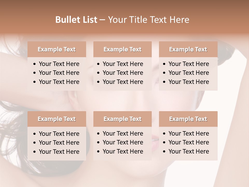 Portrait Of Beautiful Young Woman With Clean Skin Looking At Camera PowerPoint Template