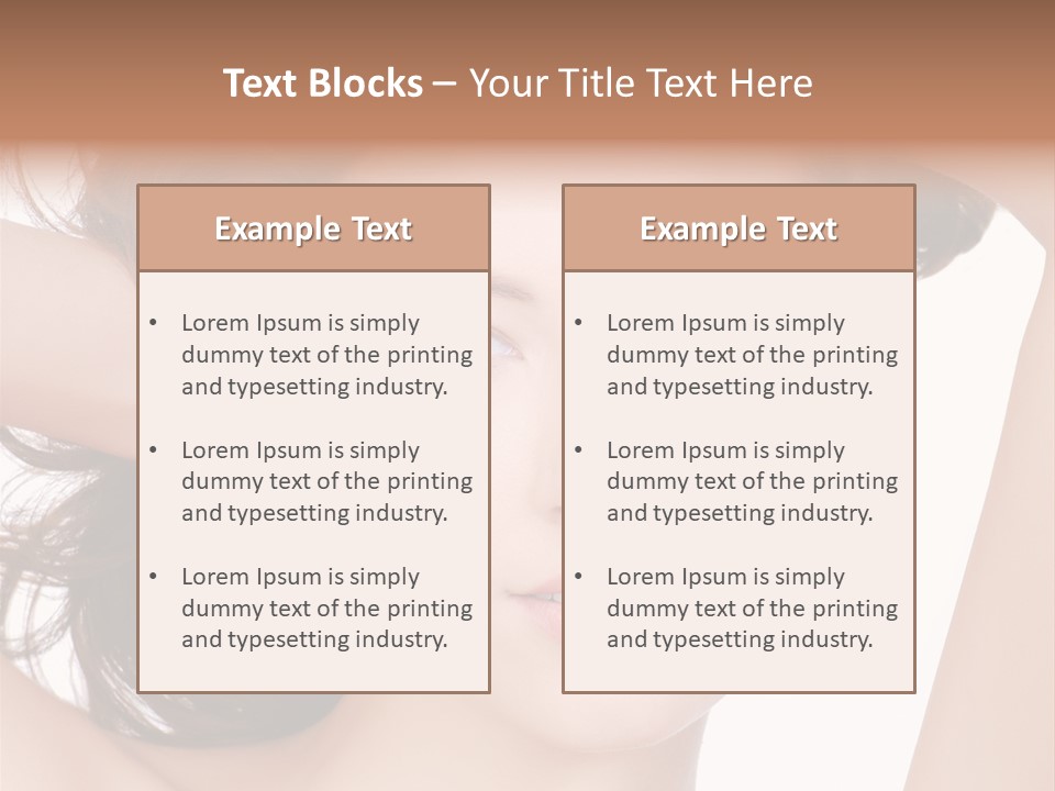 Portrait Of Beautiful Young Woman With Clean Skin Looking At Camera PowerPoint Template