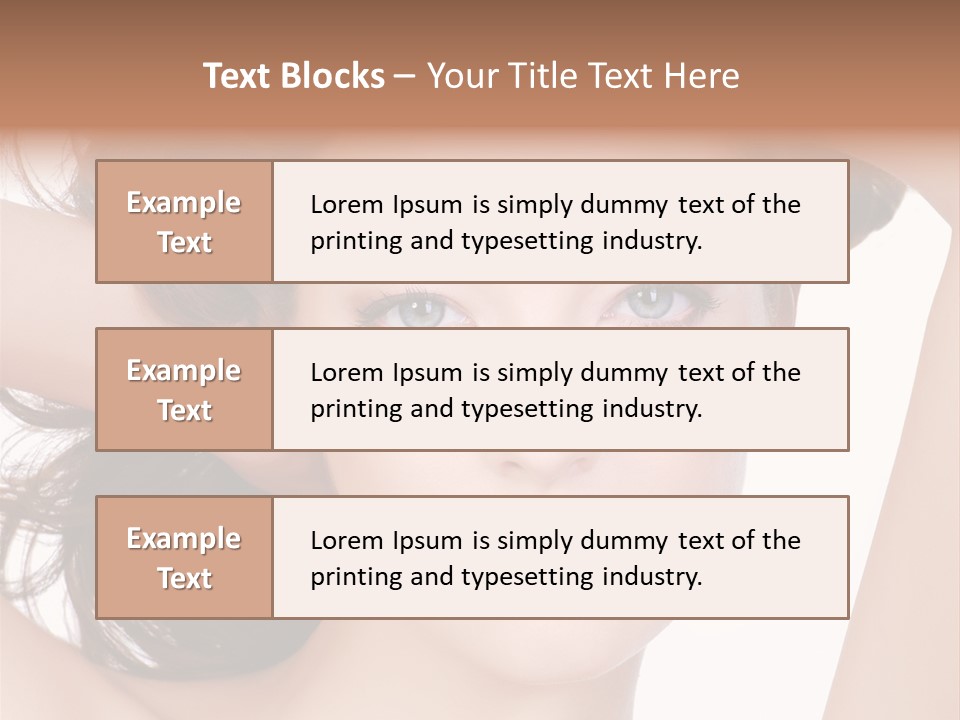 Portrait Of Beautiful Young Woman With Clean Skin Looking At Camera PowerPoint Template