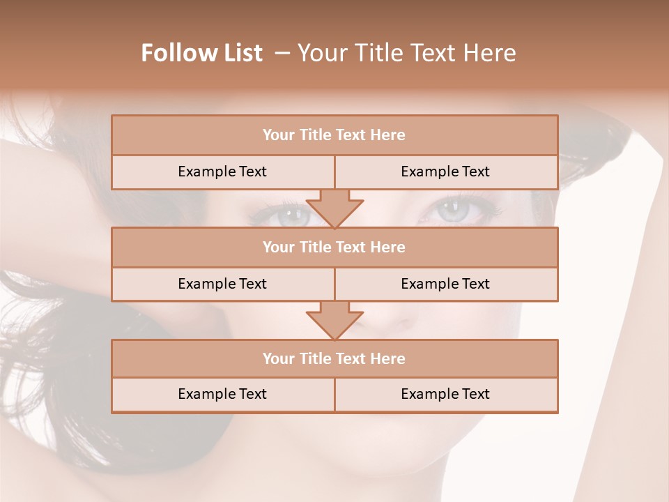 Portrait Of Beautiful Young Woman With Clean Skin Looking At Camera PowerPoint Template