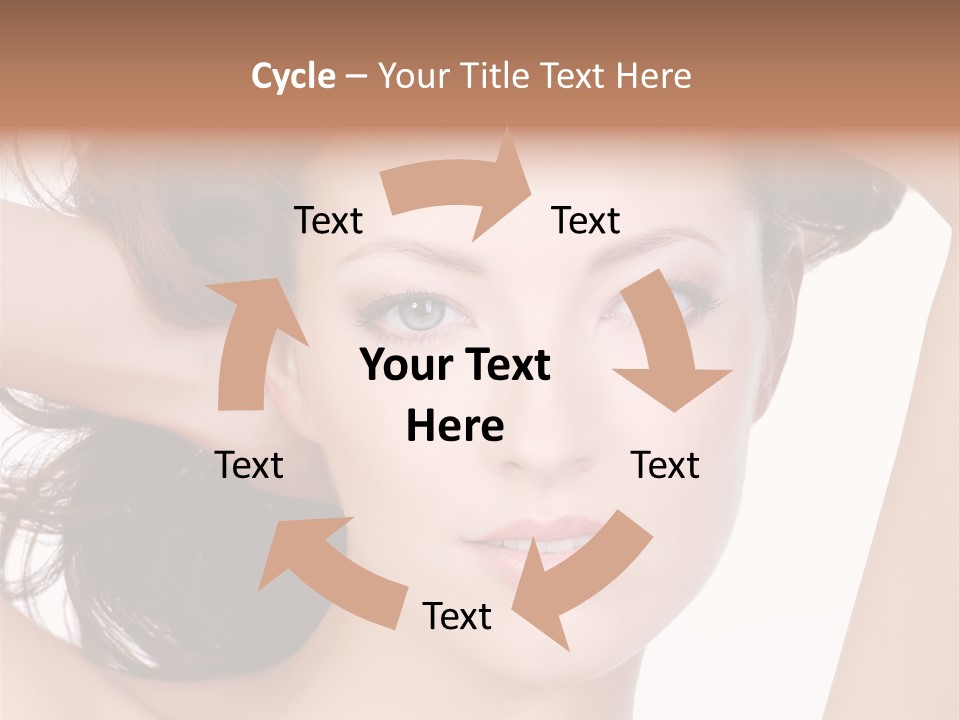 Portrait Of Beautiful Young Woman With Clean Skin Looking At Camera PowerPoint Template