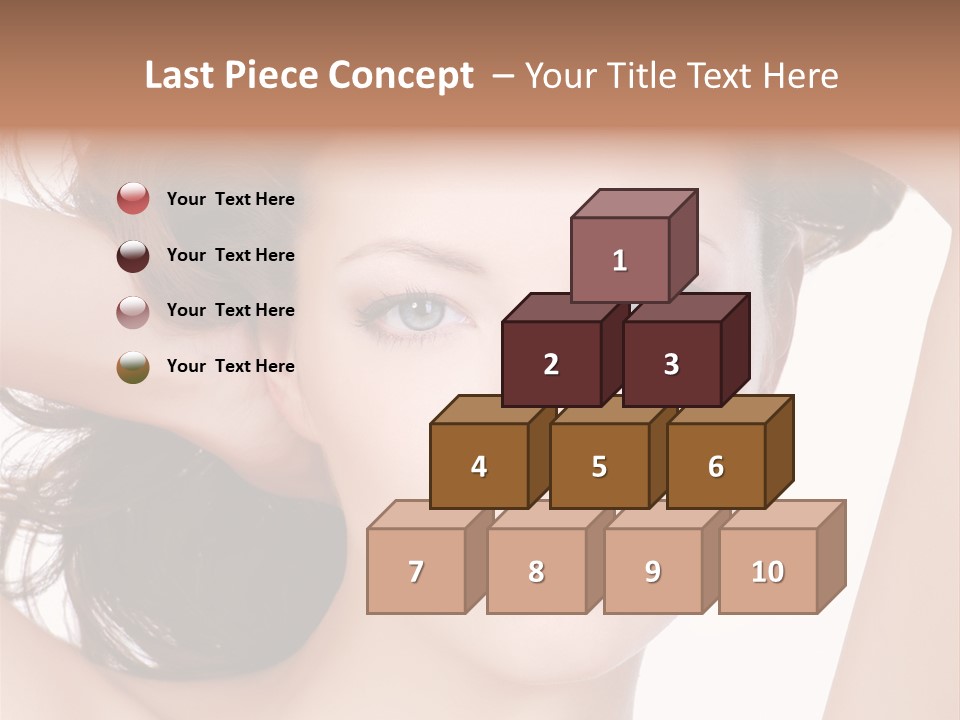 Portrait Of Beautiful Young Woman With Clean Skin Looking At Camera PowerPoint Template