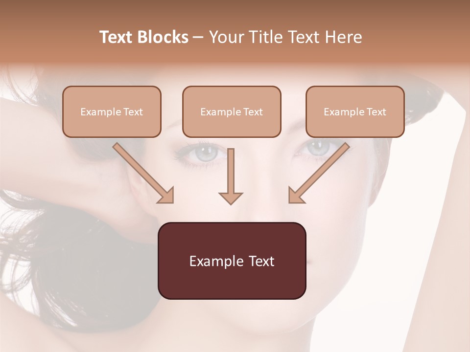 Portrait Of Beautiful Young Woman With Clean Skin Looking At Camera PowerPoint Template