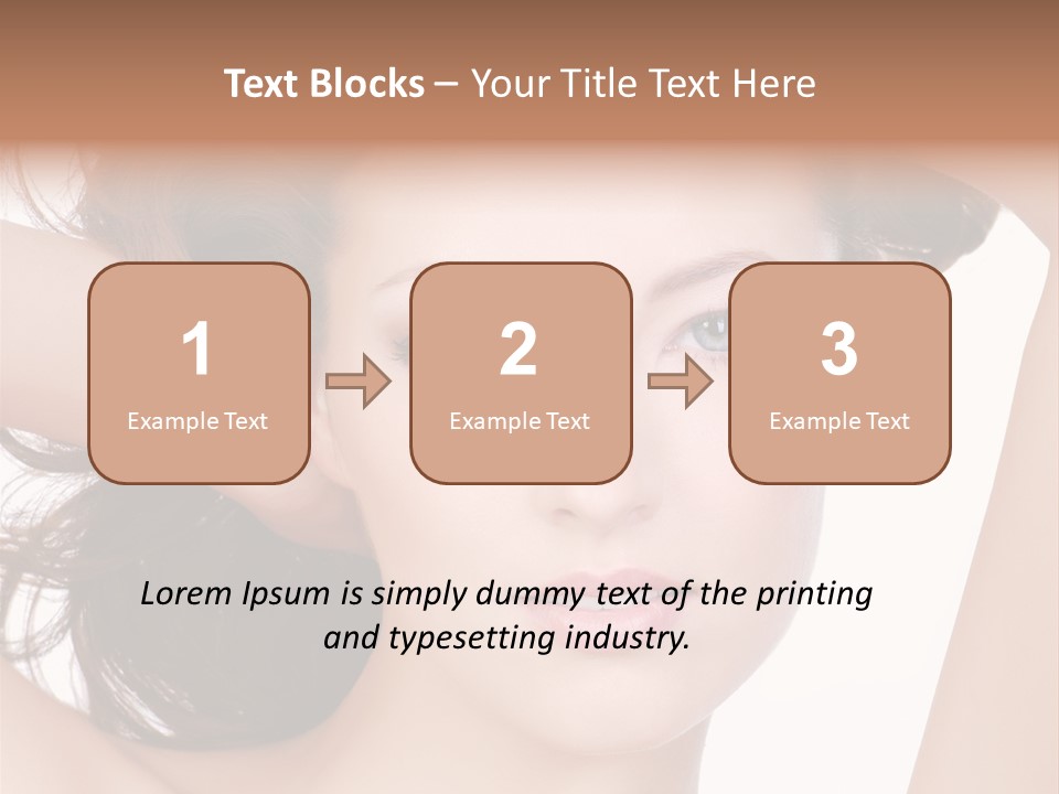 Portrait Of Beautiful Young Woman With Clean Skin Looking At Camera PowerPoint Template