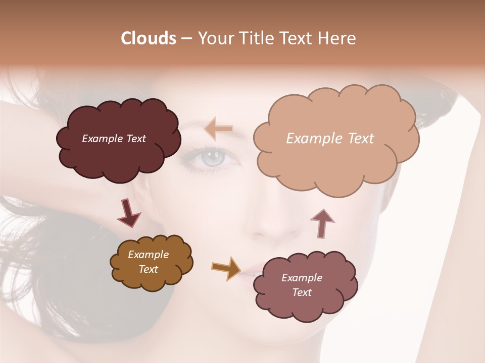 Portrait Of Beautiful Young Woman With Clean Skin Looking At Camera PowerPoint Template