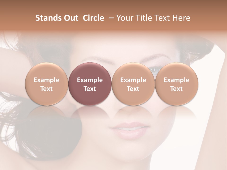 Portrait Of Beautiful Young Woman With Clean Skin Looking At Camera PowerPoint Template