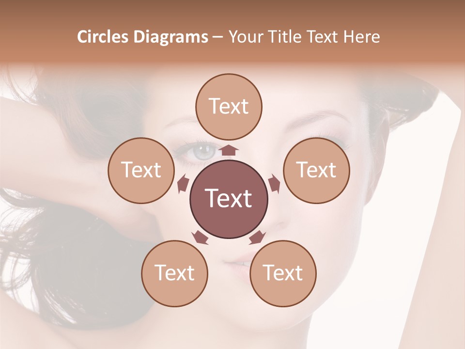 Portrait Of Beautiful Young Woman With Clean Skin Looking At Camera PowerPoint Template