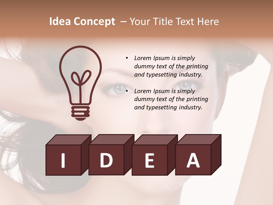 Portrait Of Beautiful Young Woman With Clean Skin Looking At Camera PowerPoint Template