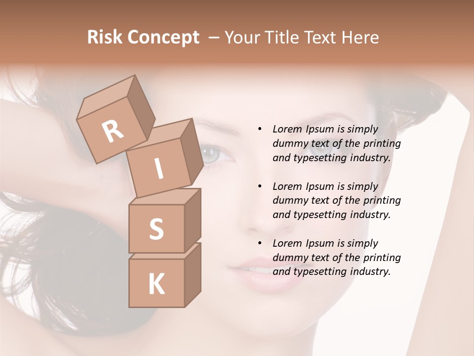 Portrait Of Beautiful Young Woman With Clean Skin Looking At Camera PowerPoint Template