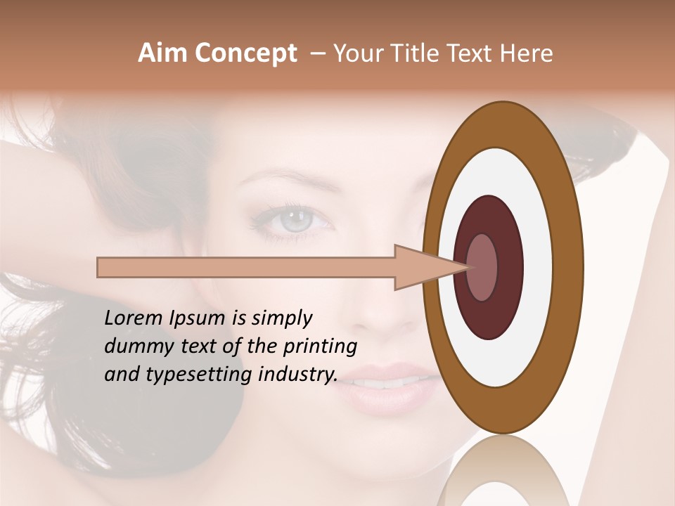 Portrait Of Beautiful Young Woman With Clean Skin Looking At Camera PowerPoint Template