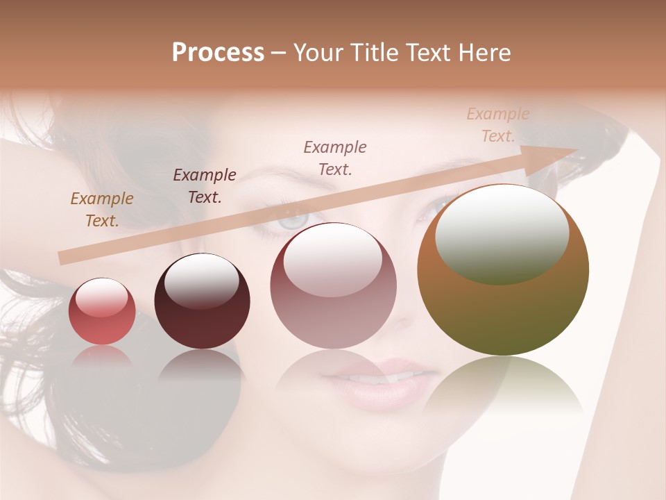 Portrait Of Beautiful Young Woman With Clean Skin Looking At Camera PowerPoint Template