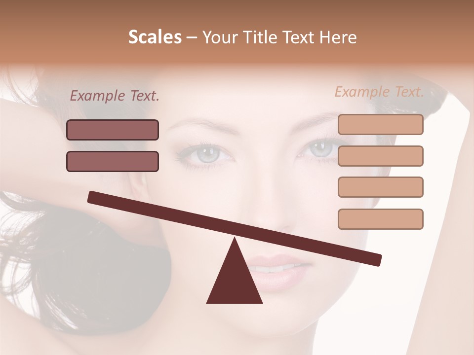 Portrait Of Beautiful Young Woman With Clean Skin Looking At Camera PowerPoint Template