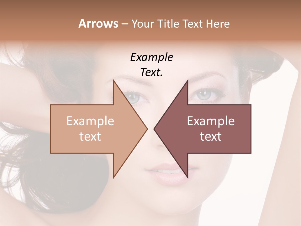 Portrait Of Beautiful Young Woman With Clean Skin Looking At Camera PowerPoint Template