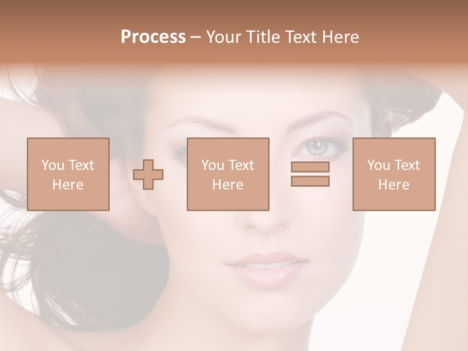Portrait Of Beautiful Young Woman With Clean Skin Looking At Camera PowerPoint Template