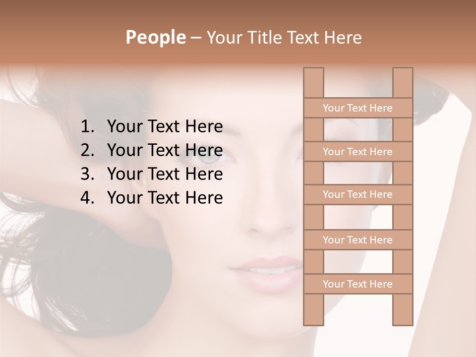 Portrait Of Beautiful Young Woman With Clean Skin Looking At Camera PowerPoint Template