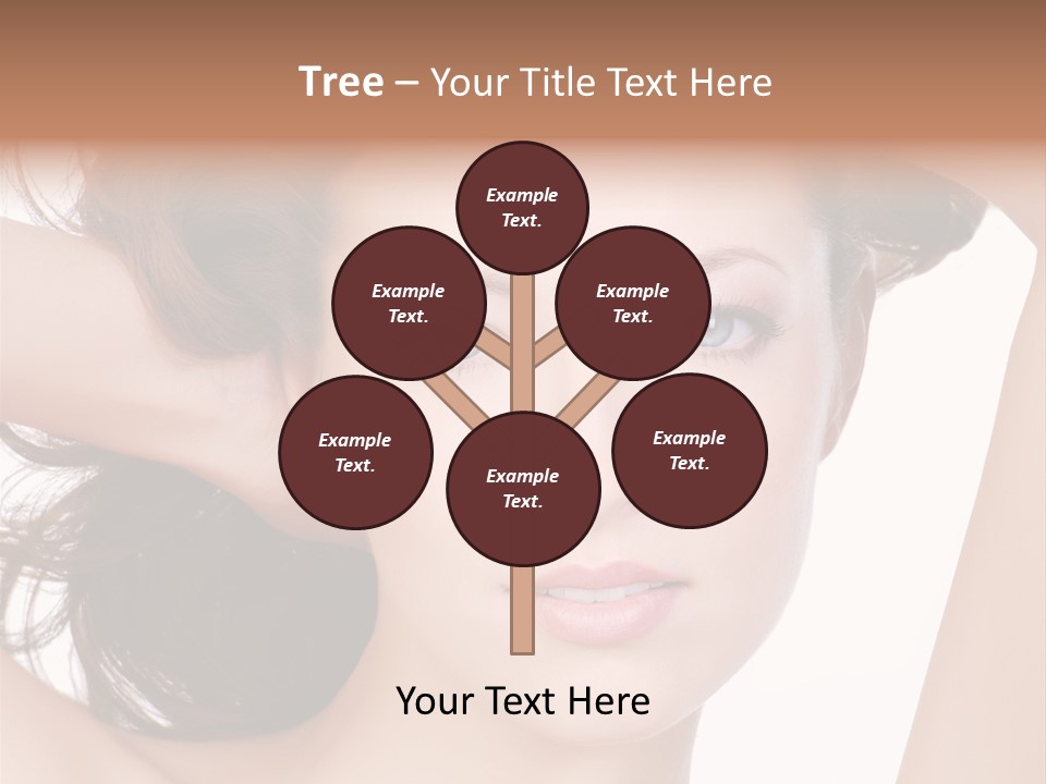 Portrait Of Beautiful Young Woman With Clean Skin Looking At Camera PowerPoint Template