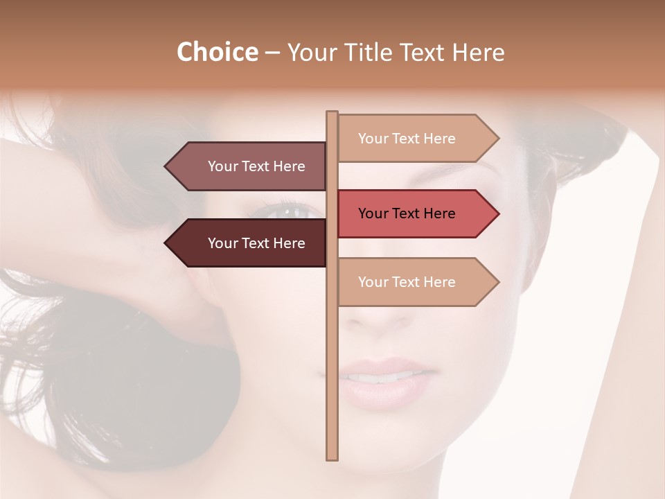 Portrait Of Beautiful Young Woman With Clean Skin Looking At Camera PowerPoint Template