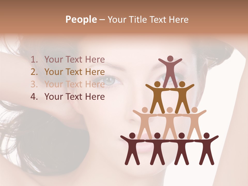 Portrait Of Beautiful Young Woman With Clean Skin Looking At Camera PowerPoint Template