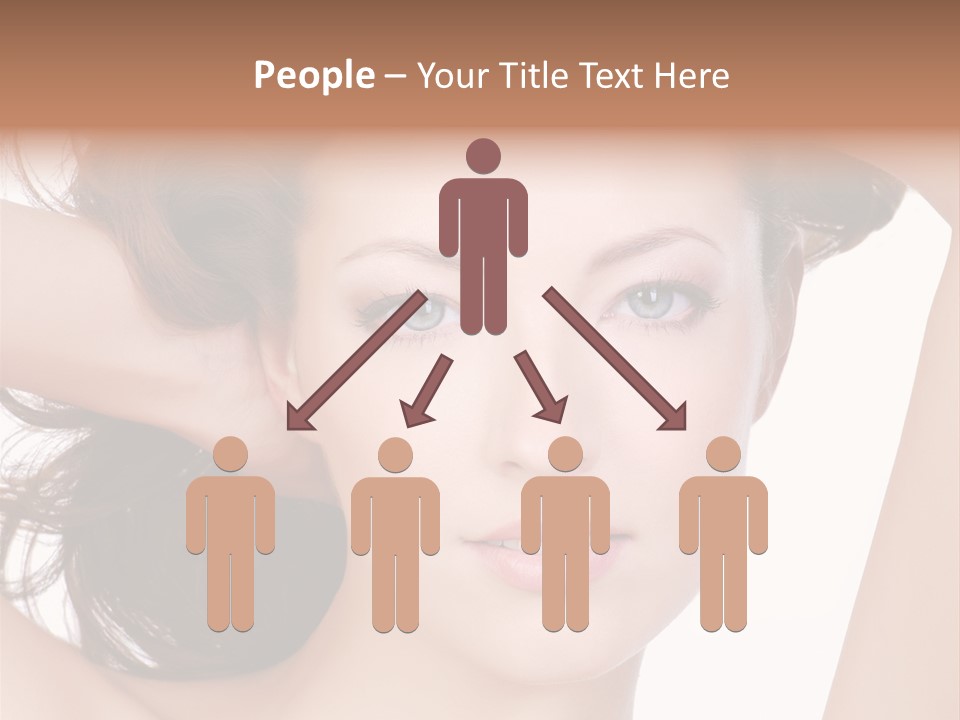 Portrait Of Beautiful Young Woman With Clean Skin Looking At Camera PowerPoint Template