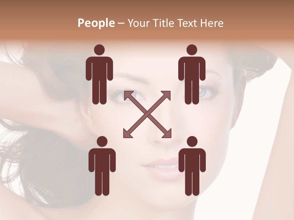 Portrait Of Beautiful Young Woman With Clean Skin Looking At Camera PowerPoint Template