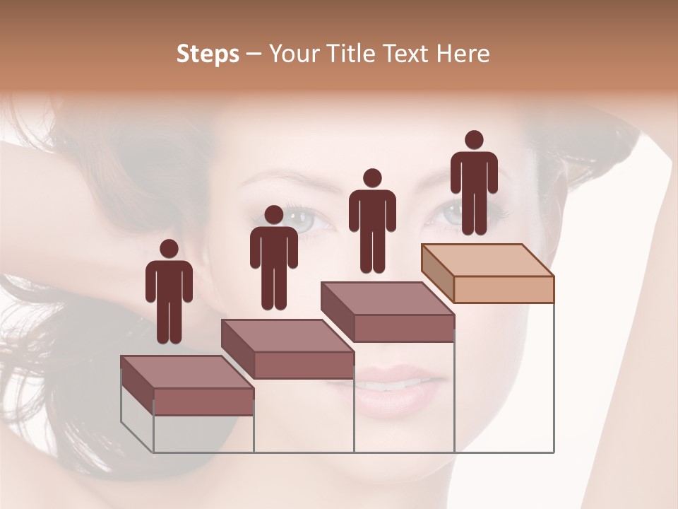 Portrait Of Beautiful Young Woman With Clean Skin Looking At Camera PowerPoint Template