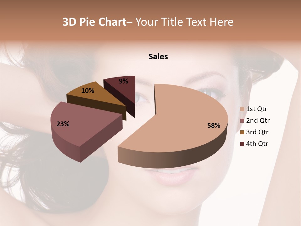 Portrait Of Beautiful Young Woman With Clean Skin Looking At Camera PowerPoint Template