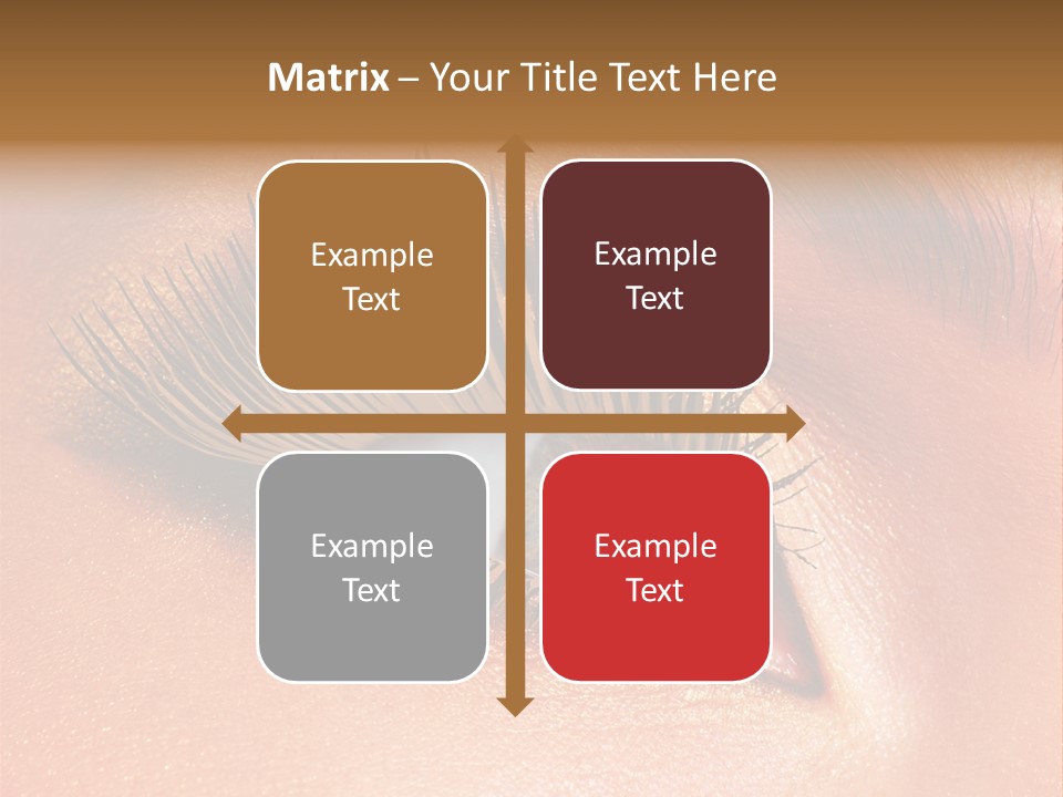 Modern Style Of Golden-Brown Make-Up. Beautiful Woman Eyes PowerPoint Template