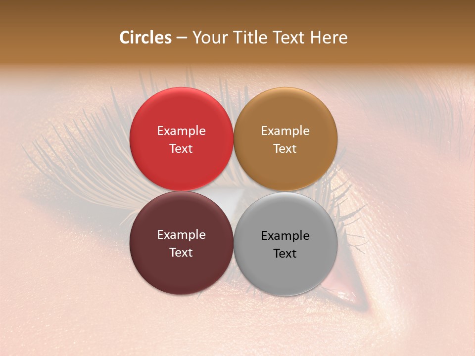 Modern Style Of Golden-Brown Make-Up. Beautiful Woman Eyes PowerPoint Template