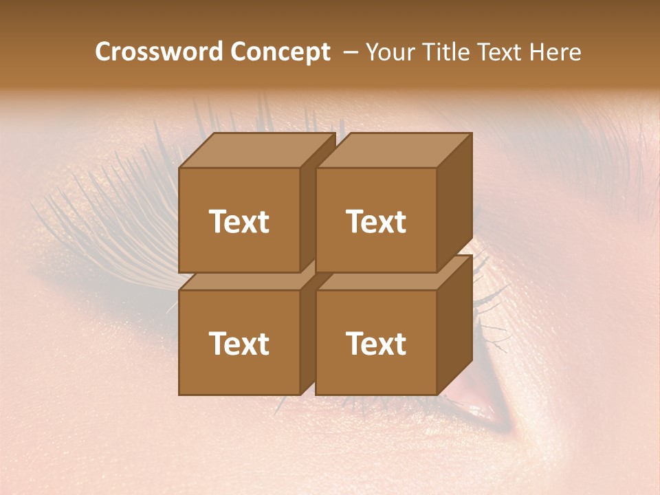 Modern Style Of Golden-Brown Make-Up. Beautiful Woman Eyes PowerPoint Template