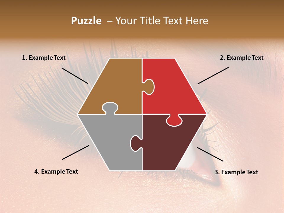 Modern Style Of Golden-Brown Make-Up. Beautiful Woman Eyes PowerPoint Template