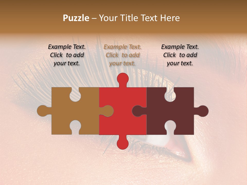 Modern Style Of Golden-Brown Make-Up. Beautiful Woman Eyes PowerPoint Template