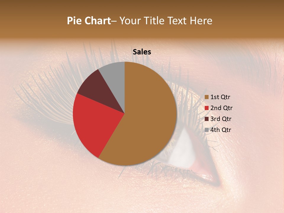 Modern Style Of Golden-Brown Make-Up. Beautiful Woman Eyes PowerPoint Template