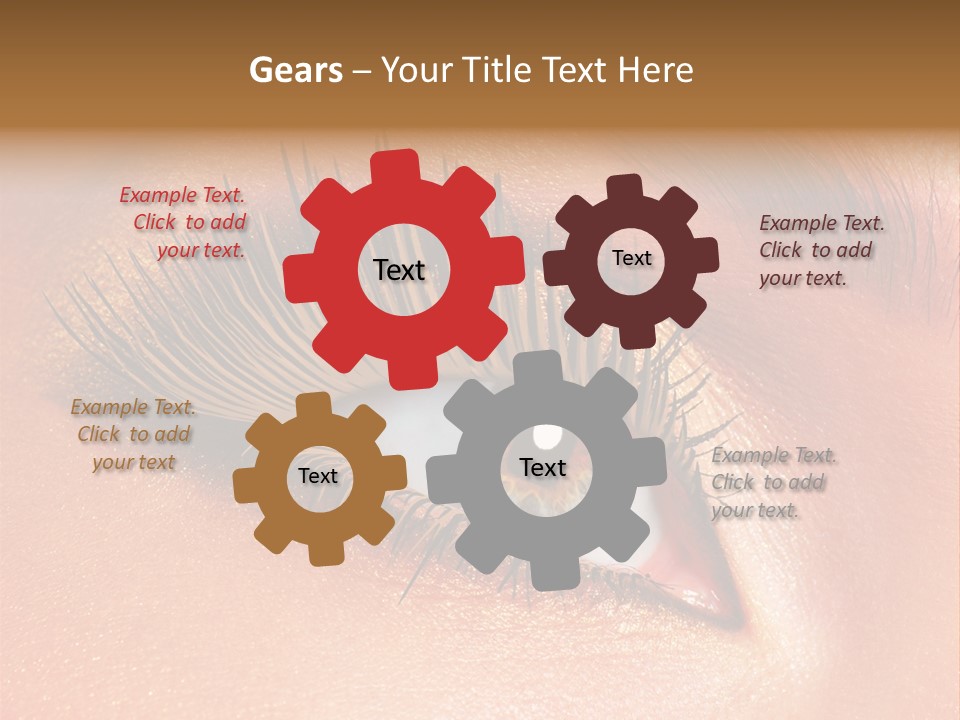 Modern Style Of Golden-Brown Make-Up. Beautiful Woman Eyes PowerPoint Template