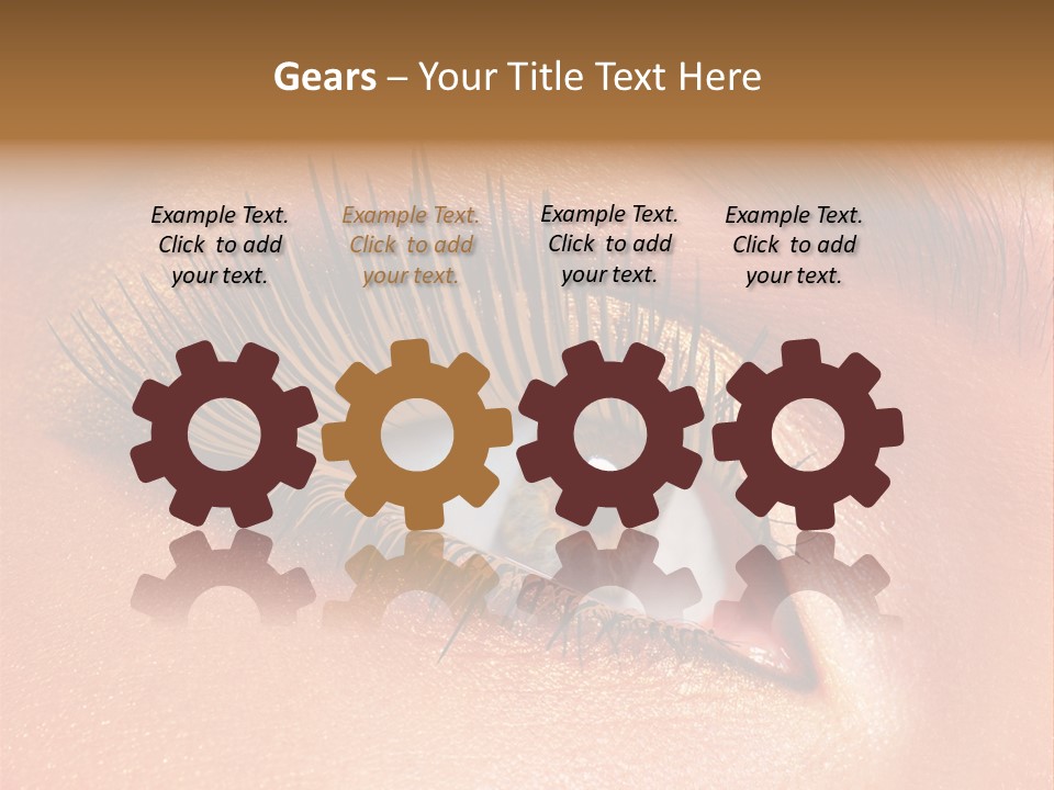 Modern Style Of Golden-Brown Make-Up. Beautiful Woman Eyes PowerPoint Template