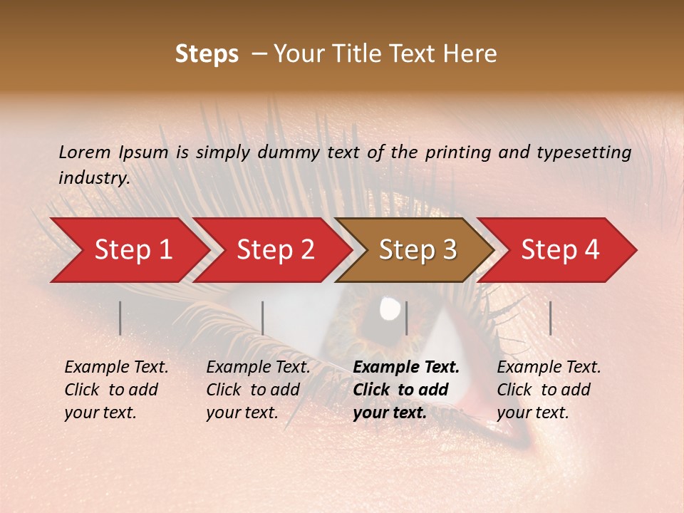 Modern Style Of Golden-Brown Make-Up. Beautiful Woman Eyes PowerPoint Template