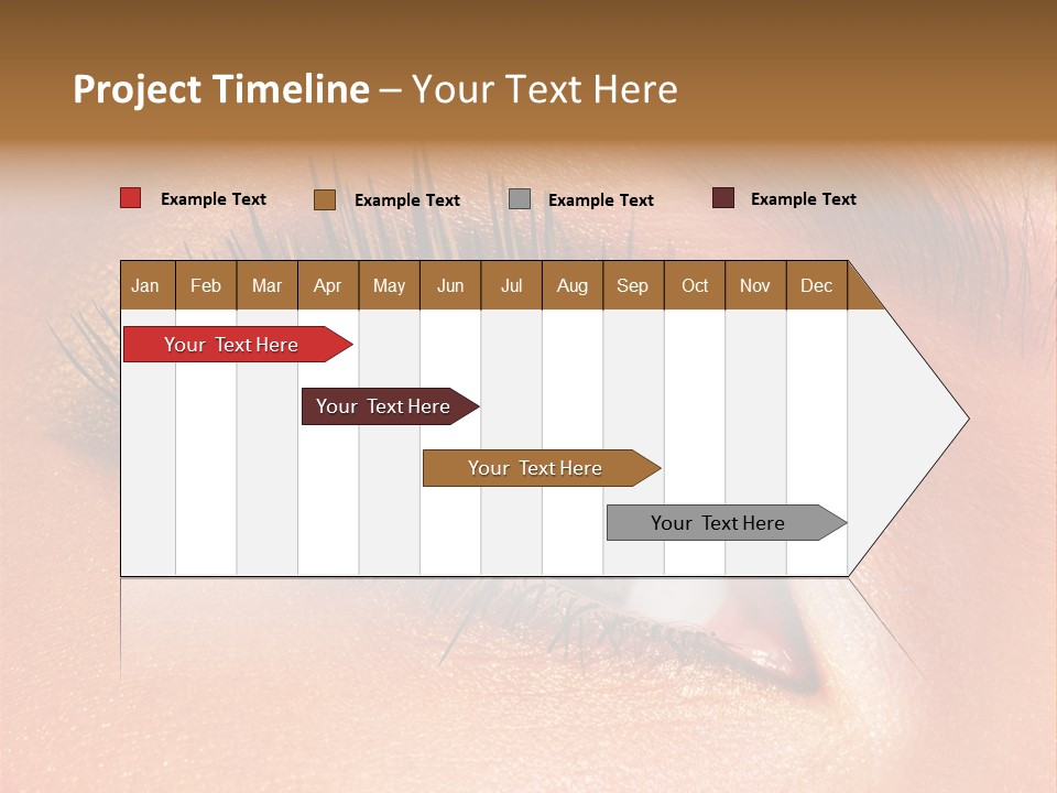 Modern Style Of Golden-Brown Make-Up. Beautiful Woman Eyes PowerPoint Template