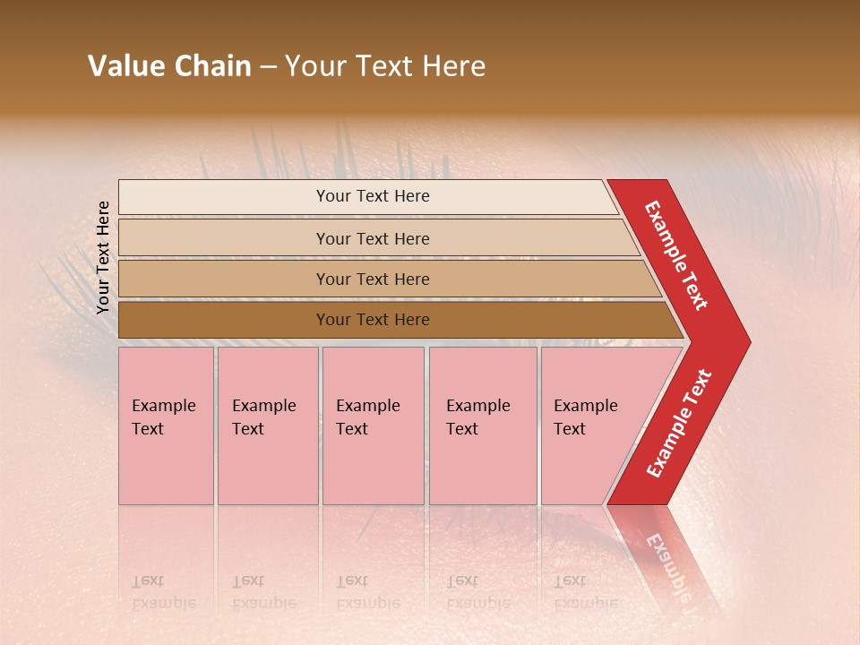 Modern Style Of Golden-Brown Make-Up. Beautiful Woman Eyes PowerPoint Template